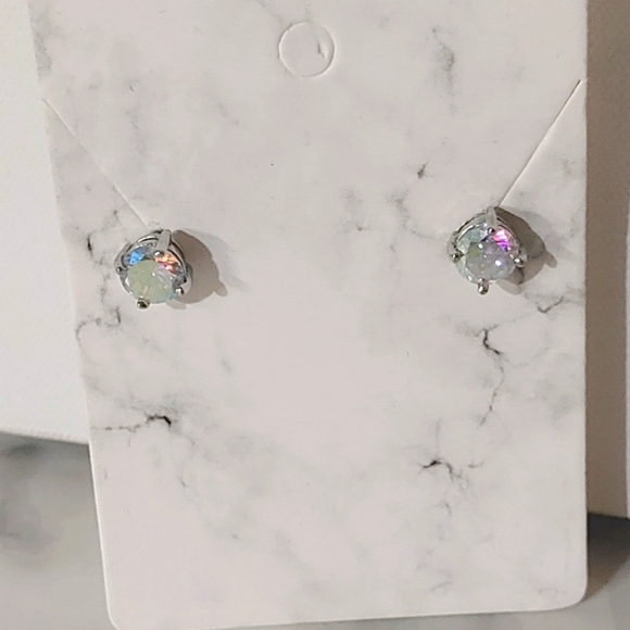 Iridescent Stud Earrings - Picture 2 of 4